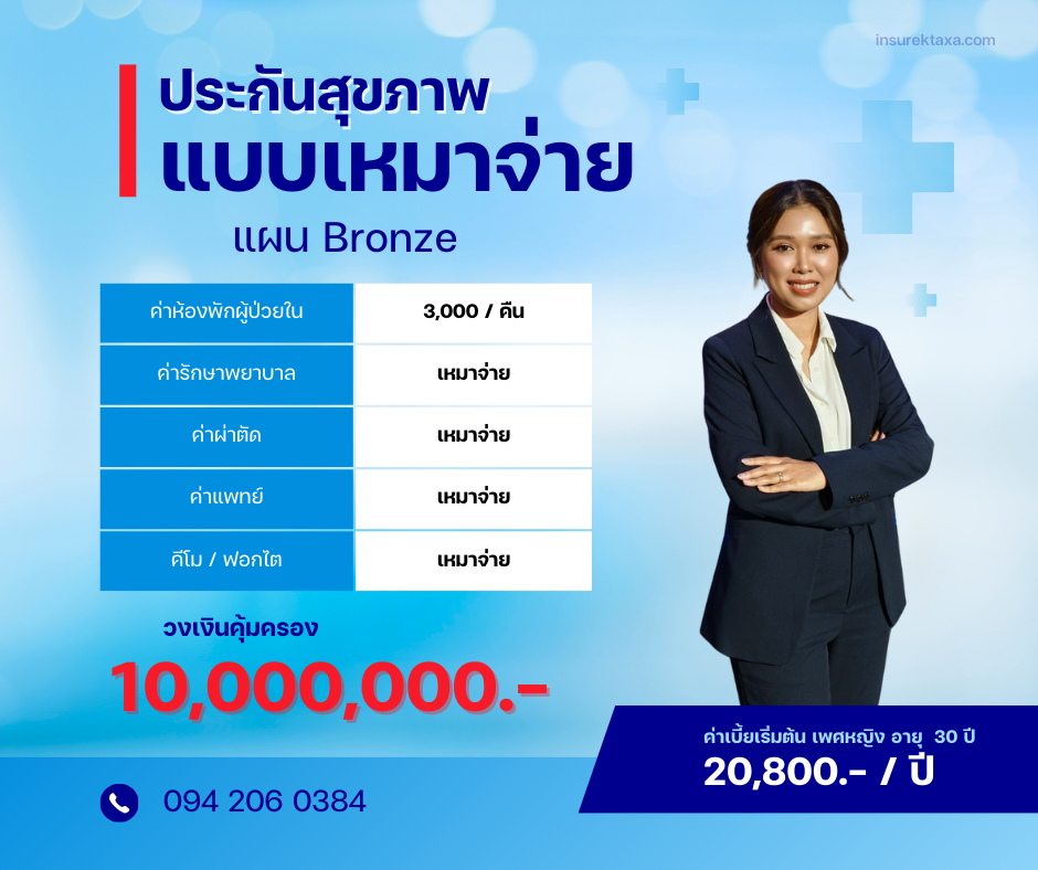 ตารางสรุปประกันสุขภาพ